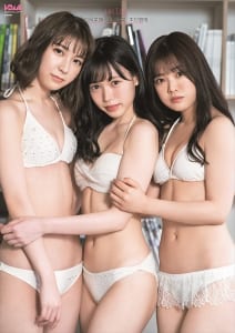 HKT48運上弘菜・松岡菜摘・本村碧唯がキュートな白ビキニ