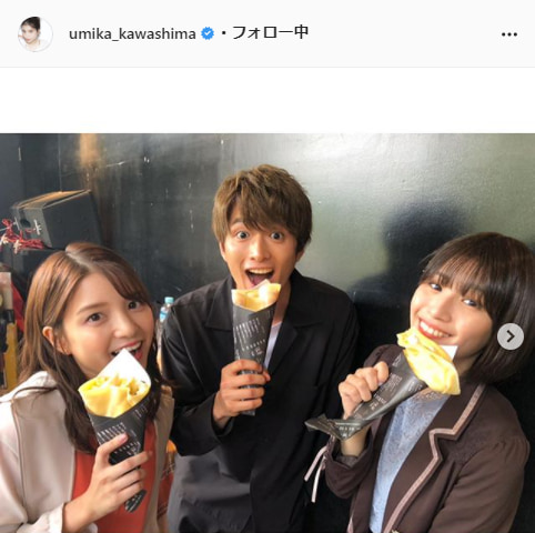 川島海荷公式Instagram（umika_kawashima）より