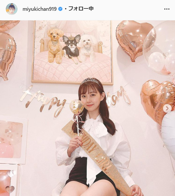 渡辺美優紀公式Instagram（miyukichan919）より