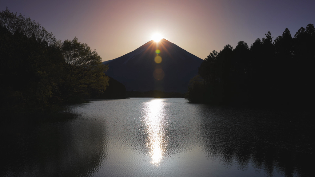田貫湖から撮影したダイヤモンド富士