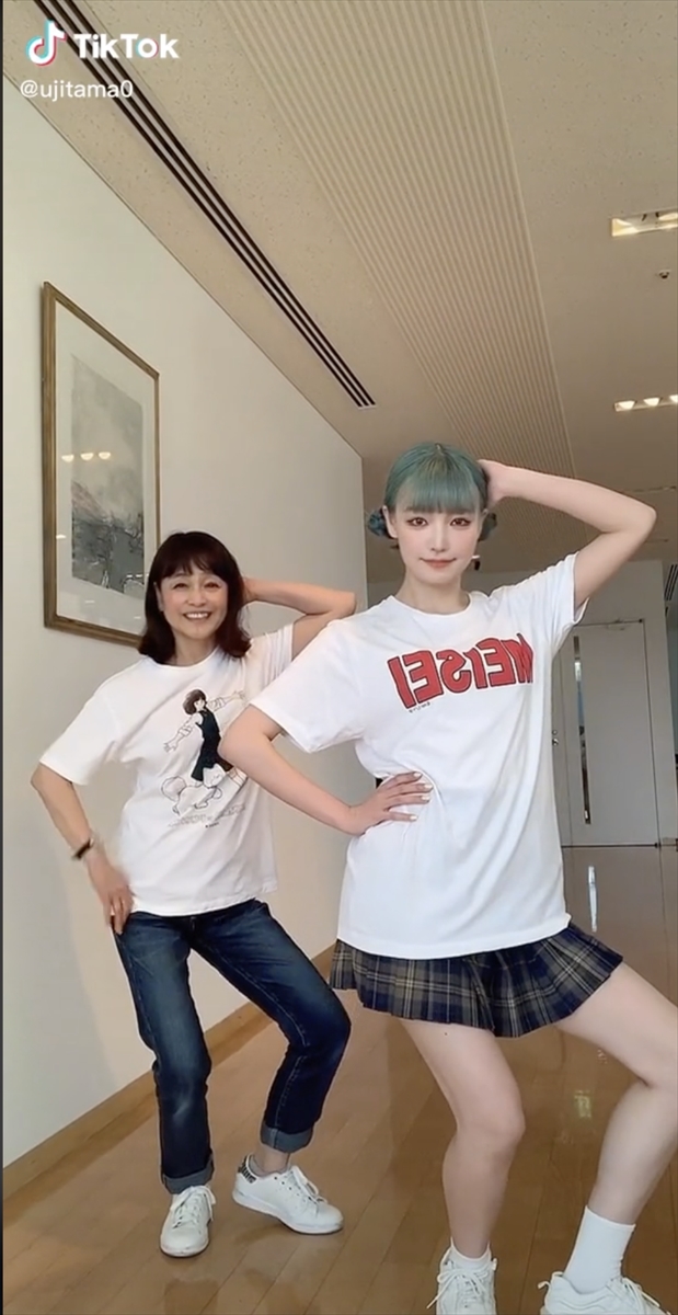 日髙のり子がTikTokでバズリ中のうじたまい「タッチ」ダンス動画に降臨