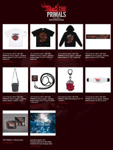 「THE PRIMALS Live in Japan - Darkest Before Dawn」で販売されるオフィシャルグッズの一部