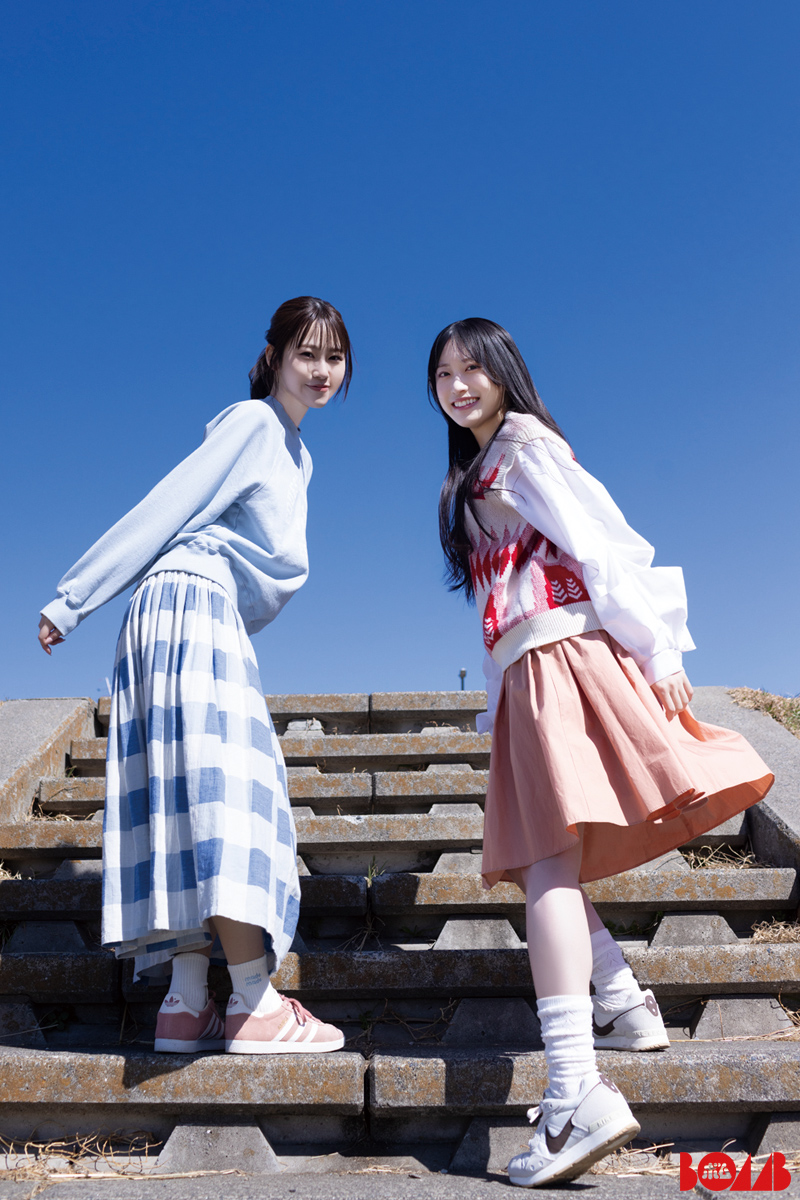 櫻坂46・向井純葉&村井優「BOMB」5月号