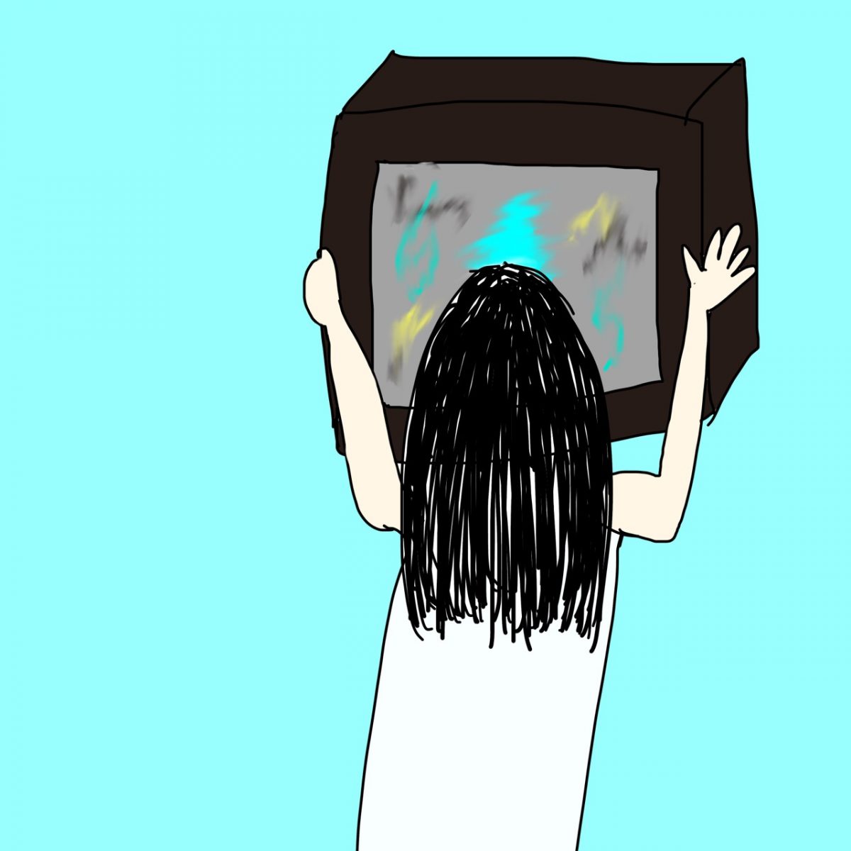 テレビの中に入りたい貞子