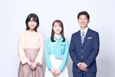 多田成美アナ、バーンズ恵麻アナ、藤岡源アナ