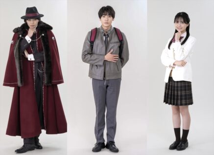 『仮面ライダーマイス』嶺髙華武利(東啓介)、音澄宙(秋谷郁甫)、瑞生優菜(堀川梨心)
